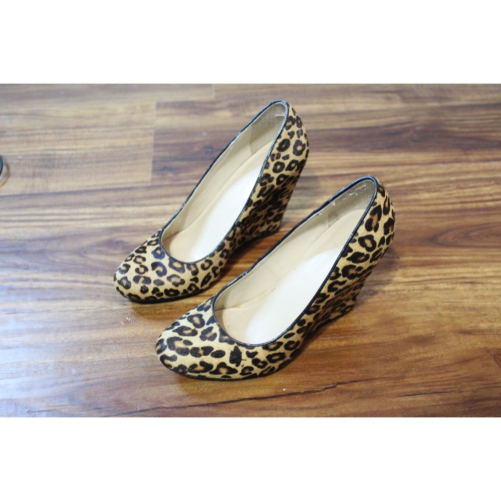 Banana Republic Calf Hair Wedges Size 7 Cheetah Leopard